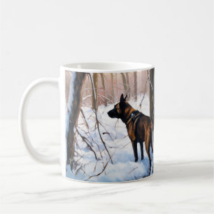 Caneca De Café Malinois Belga Deixe Nevar Natal