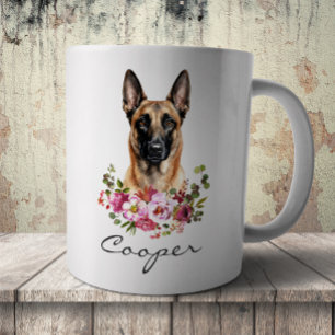 Caneca De Café Malinois belga em aquarela