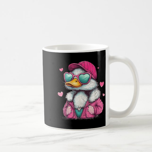 Caneca De Café Mallard Duck Hunting Funny Valentine's Day Heart G (Direita)
