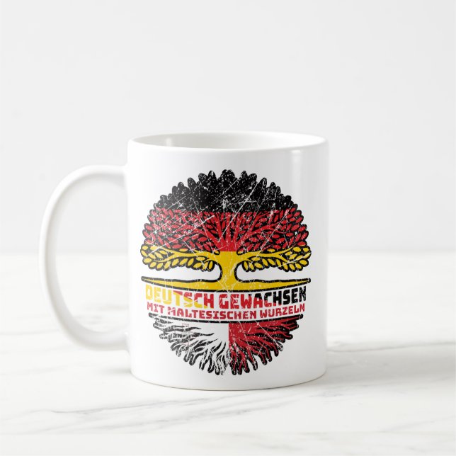 Caneca De Café Malta Maltesisch Deutsch Deutschland Baum Wurzel (Esquerda)