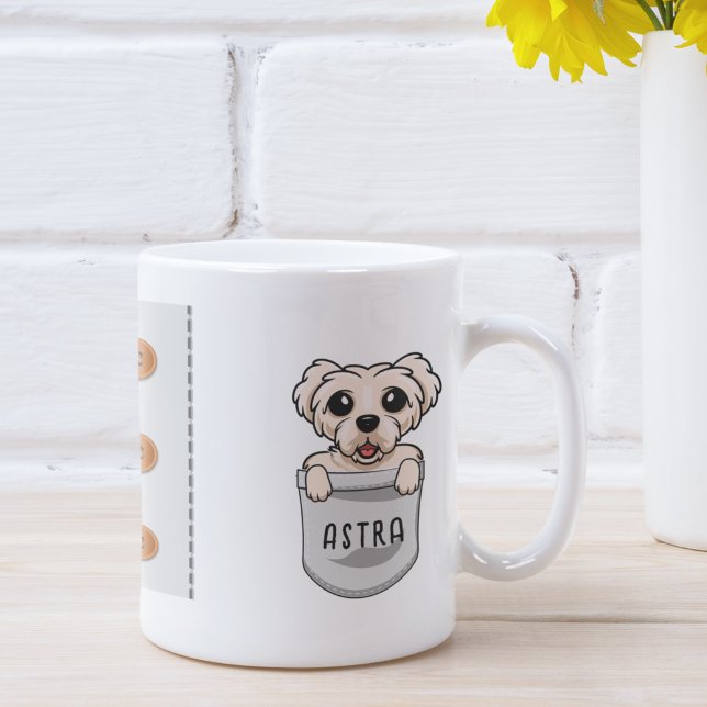 Caneca De Café Maltês-Cachorro Personalizado para o Passageiro do (Criador carregado)