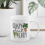 Caneca De Café Maluca de Plantas | Amantes Funerárias<br><div class="desc">Dar-lhe o seu favorito amante de plantas com esta caneca engraçada e fofinha,  com duas ilustrações de plantas cercadas e a frase "dama louca de plantas".</div>