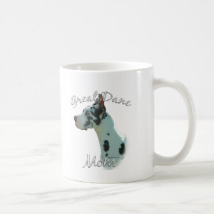 Caneca De Café Mamã 2 de great dane (harlequin)
