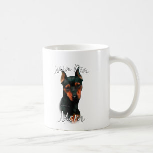 Caneca De Café Mamã 2 do Pinscher diminuto (preto)