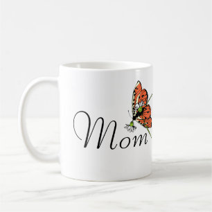 Caneca De Café Mamã alaranjada da leiteria da borboleta