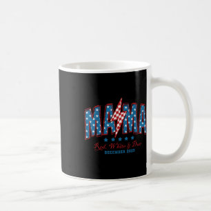 Caneca De Café Mama Americana Branca Vermelha E Devida 4 De Julho