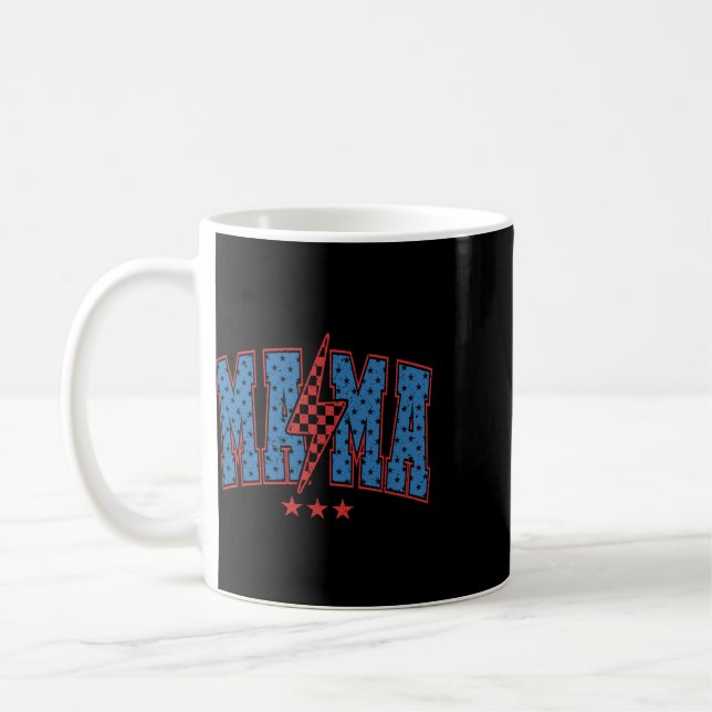 Caneca De Café Mama Americana Raio, Mama e Mini 4 de Julho (Esquerda)