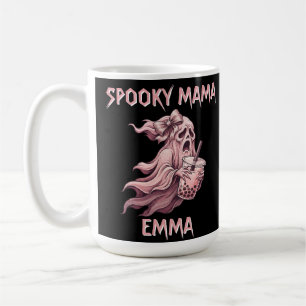 Caneca De Café Mama Assustadora Personalizada Rosa Fantasma Boba 