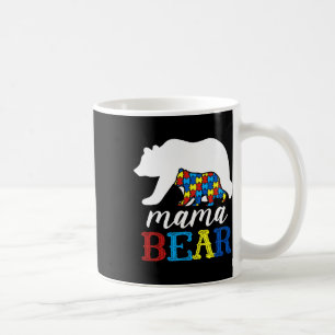 Caneca De Café Mama Bear Autismo Quebra-cabeça de Consciência Mãe