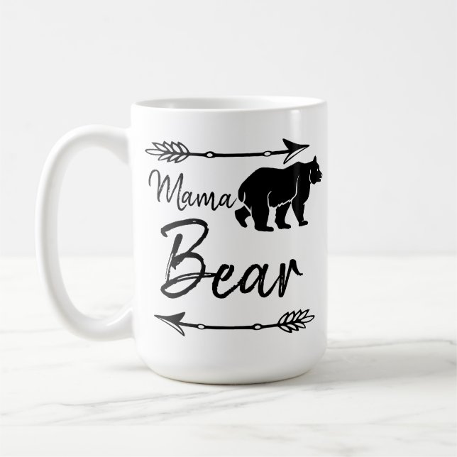 Caneca De Café Mama Bear Black White (Esquerda)