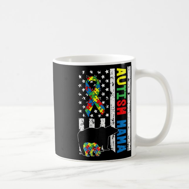 Caneca De Café Mama Bear Correspondendo Autismo Familiar Oferece  (Direita)