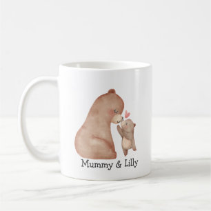 Caneca De Café Mama Bear Love - Personalizado Ilustrado para Mãe 