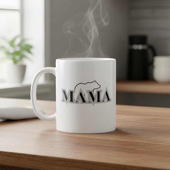 Caneca De Café Mama Bear Mug - Negrito e Forte (Criador carregado)