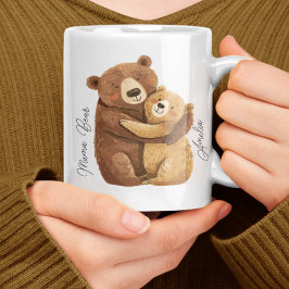 Caneca De Café Mama Bear Personalizado Dom de Aniversário Único d