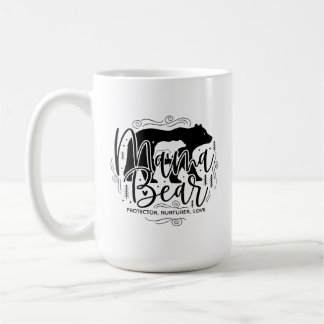 Caneca De Café Mama Bear Protector Black & White Script Mama Bear
