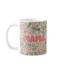 Mama Boho Verde Pastel e Rosa Padrão Floral