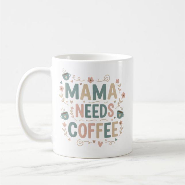 Caneca de Café Mama | Caneca Cerâmica Dia das Mães (Esquerda)