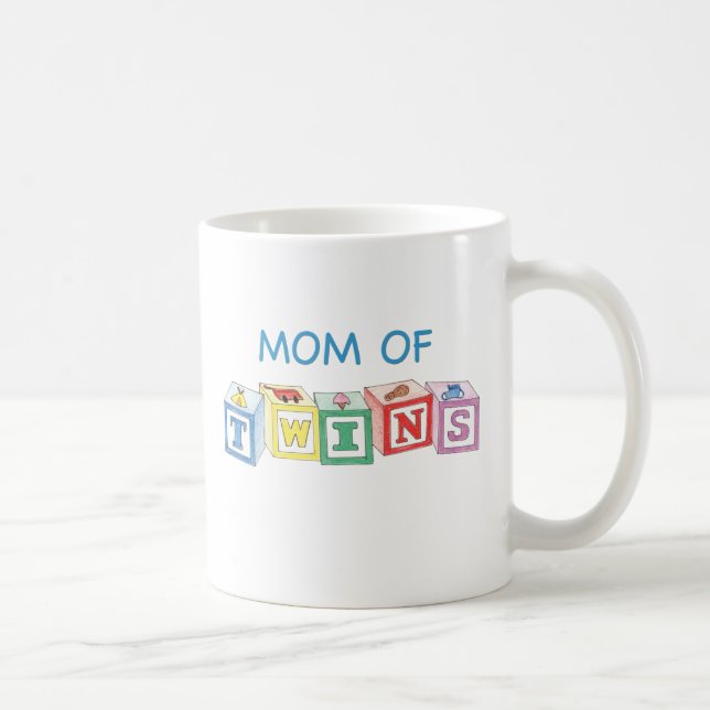 Caneca De Café Mamã de blocos dos gêmeos (Direita)