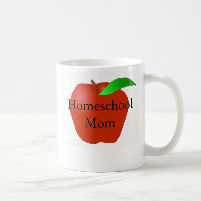 Caneca De Café Mamã de Homeschool com Apple (Direita)