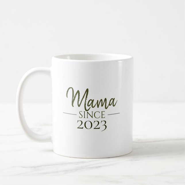 Caneca De Café Mama Desde Personalizado Ano Minimal Maternidade  (Esquerda)