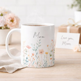 Caneca De Café Mamá Dia das Mães Personalizado com Flores Silvest