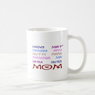 Caneca De Café Mamã em línguas diferentes (dia das mães)
