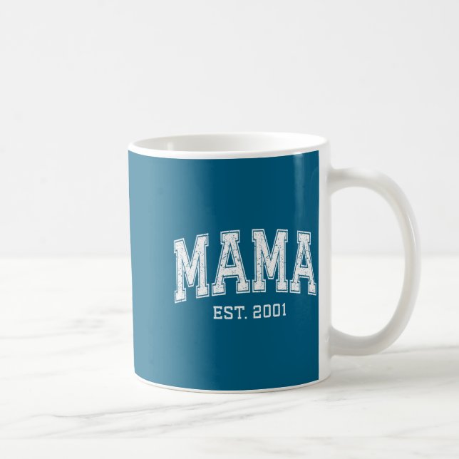 Caneca De Café Mama Est 2001 Mom D Mothers Day Ized  (Direita)