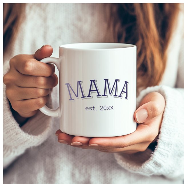 Caneca De Café Mama estabeleceu ☕️ presente personalizado de Dia  (Mama Established ☕️ Personalized Mothers Day Gift Coffee Mug)
