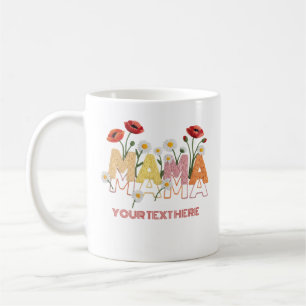 Caneca De Café Mama Floral Dia das Mães Nome Personalizado Papoul