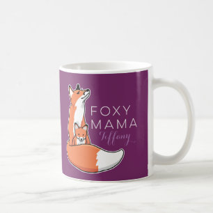 Caneca De Café Mama Foxy do Fox com o bebê, personalizado