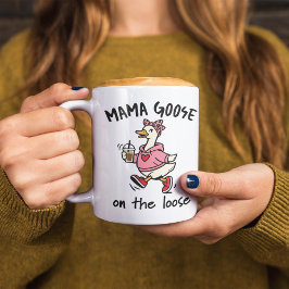 Caneca De Café Mama Gansa Solta Cartoon Engraçado de Mãe Gansa 