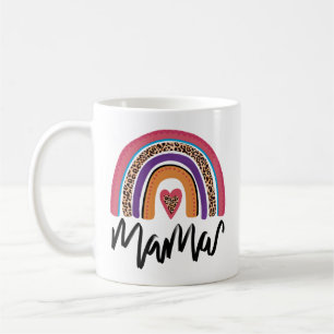 Caneca De Café Mama Leopard Rainbow