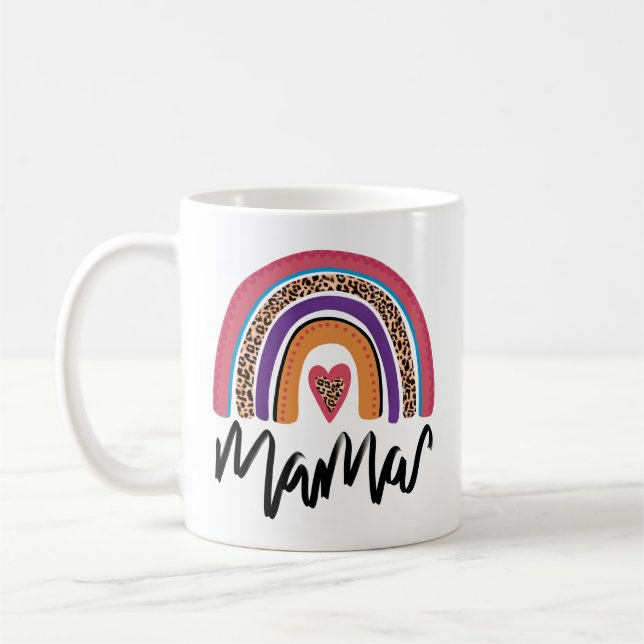 Caneca De Café Mama Leopard Rainbow (Esquerda)