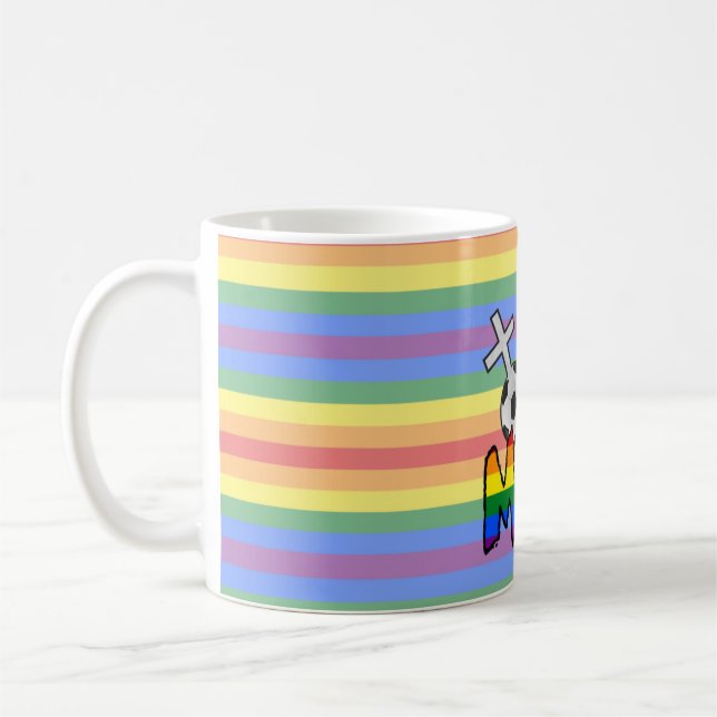Caneca De Café Mamã lésbica do futebol (com arco-íris) (Esquerda)