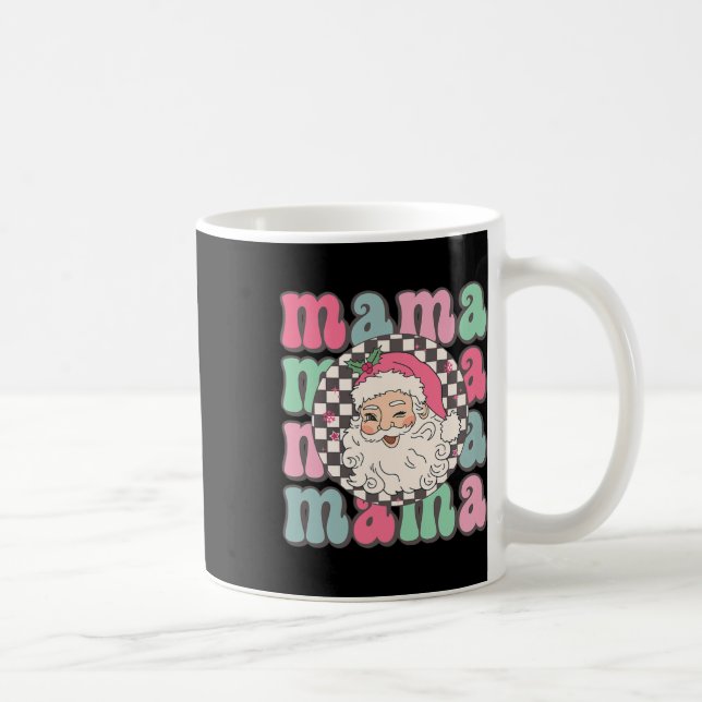 Caneca De Café Mama (mãe) Natal Retro (Direita)