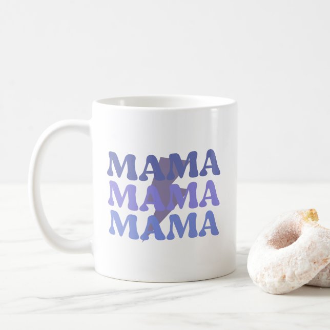 Caneca De Café Mama Mama Azul e Púrpura Mug Café (Com Donut)