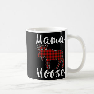 Caneca De Café Mama Moose Família Pijama de Natal Vermelho e Pret