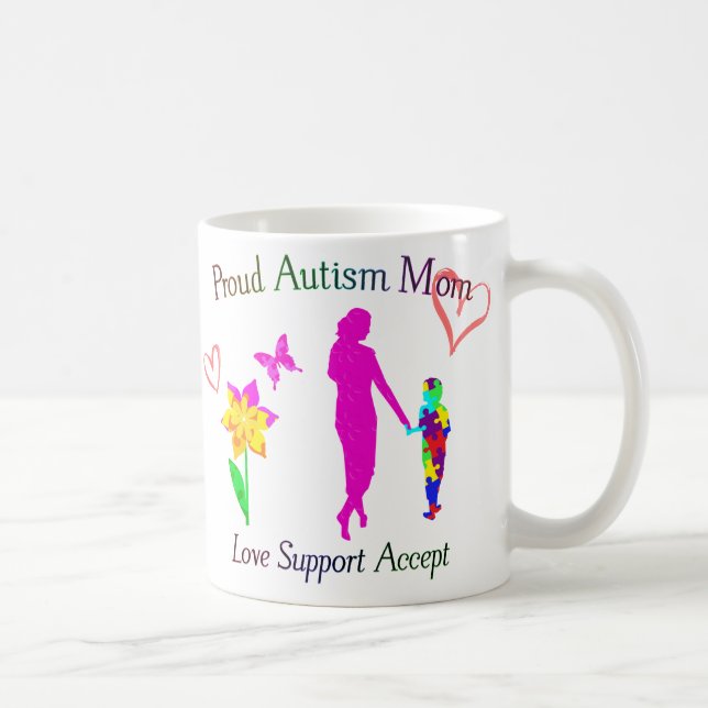 Caneca De Café Mamã orgulhosa do autismo (Direita)
