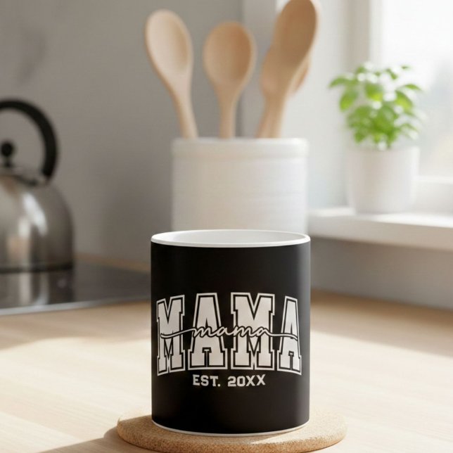 Caneca De Café Mama Personalizada Ano de Fundação Mãe Estabelecid (Criador carregado)