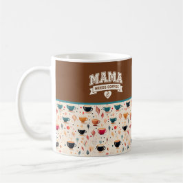 Caneca De Café MAMA Precisa de Café Marrom Branco Coração Grão de