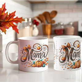 Caneca De Café Mama Pumpkin Cai no Nome da Ação de Graças
