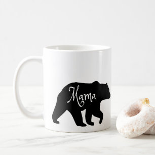 Caneca De Café Mama Ursa Preta e Branca