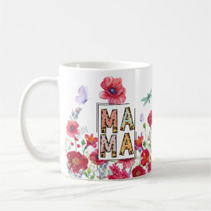 Caneca De Café Mama Wildflower Dia de as mães Mug