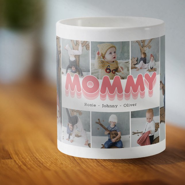 Caneca De Café Mamãe Bonita 8 Colagem Fotográfica Café Mug (Criador carregado)