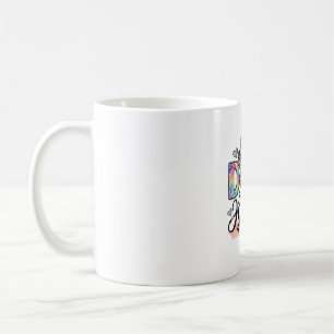 Caneca De Café Mamãe Cachorro Pata Leopardo Arco-íris Aquarela Co