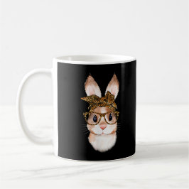Caneca De Café Mamãe Coelhinha da Páscoa Fofa Leopardo da Páscoa 