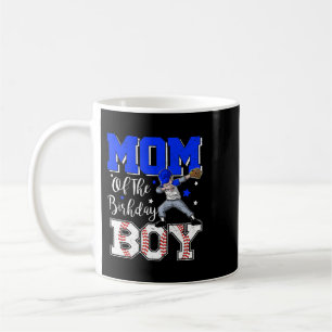 Caneca De Café Mamãe Da Mãe De Beisebol Do Garoto De Aniversário