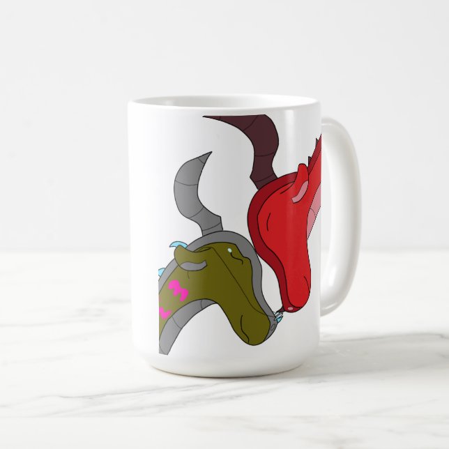 Caneca De Café mamãe de 15 oz e Dragão-Bebê (Frente Esquerda)