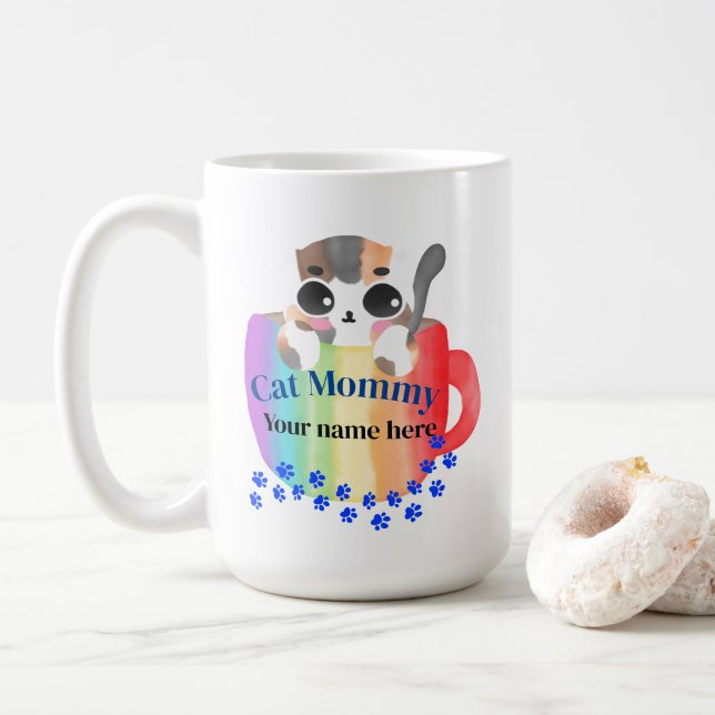 Caneca De Café Mamãe de gato (Com Donut)