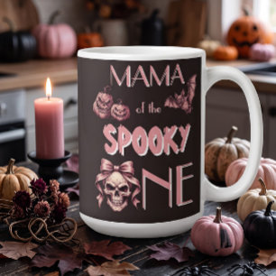 Caneca De Café Mamãe do Espiritoso Um Crânio e Morcego Pinkoween